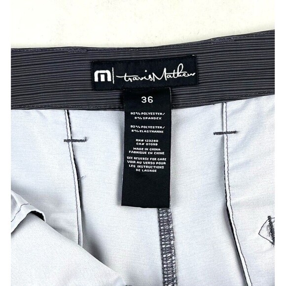 Travis Mathew Mens Loreto Shorts Par 4 Size 36 Gray Stripe Performance Golf - Picture 7 of 7